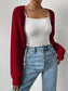 Honey Open Front Long Sleeve Cropped Cardigan