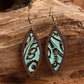 Turquois Painted Wooden Earrings