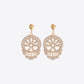 Skull Rhinestone Alloy Earrings