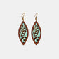 Turquois Painted Wooden Earrings