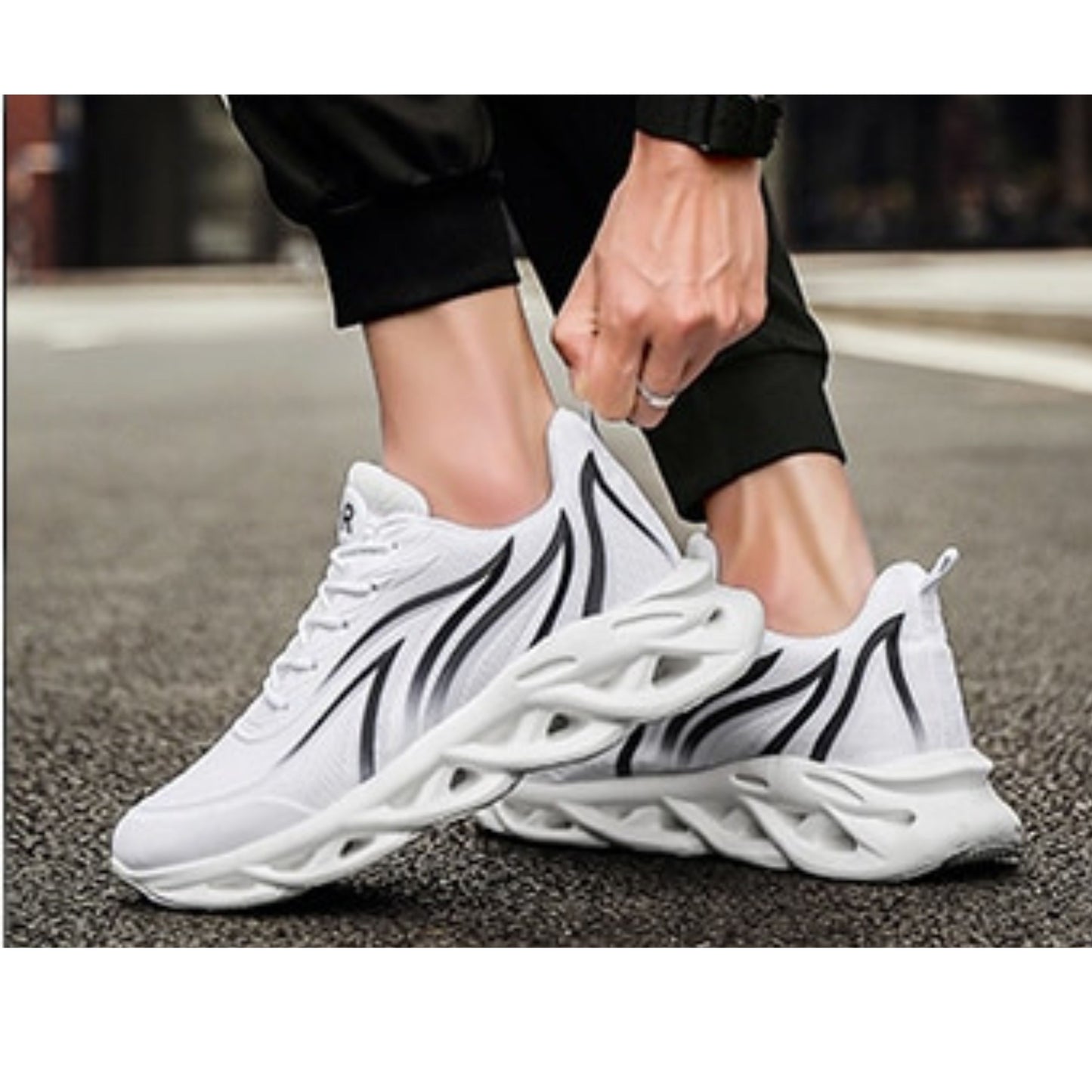 Men's Flame Printed Mesh Sneakers