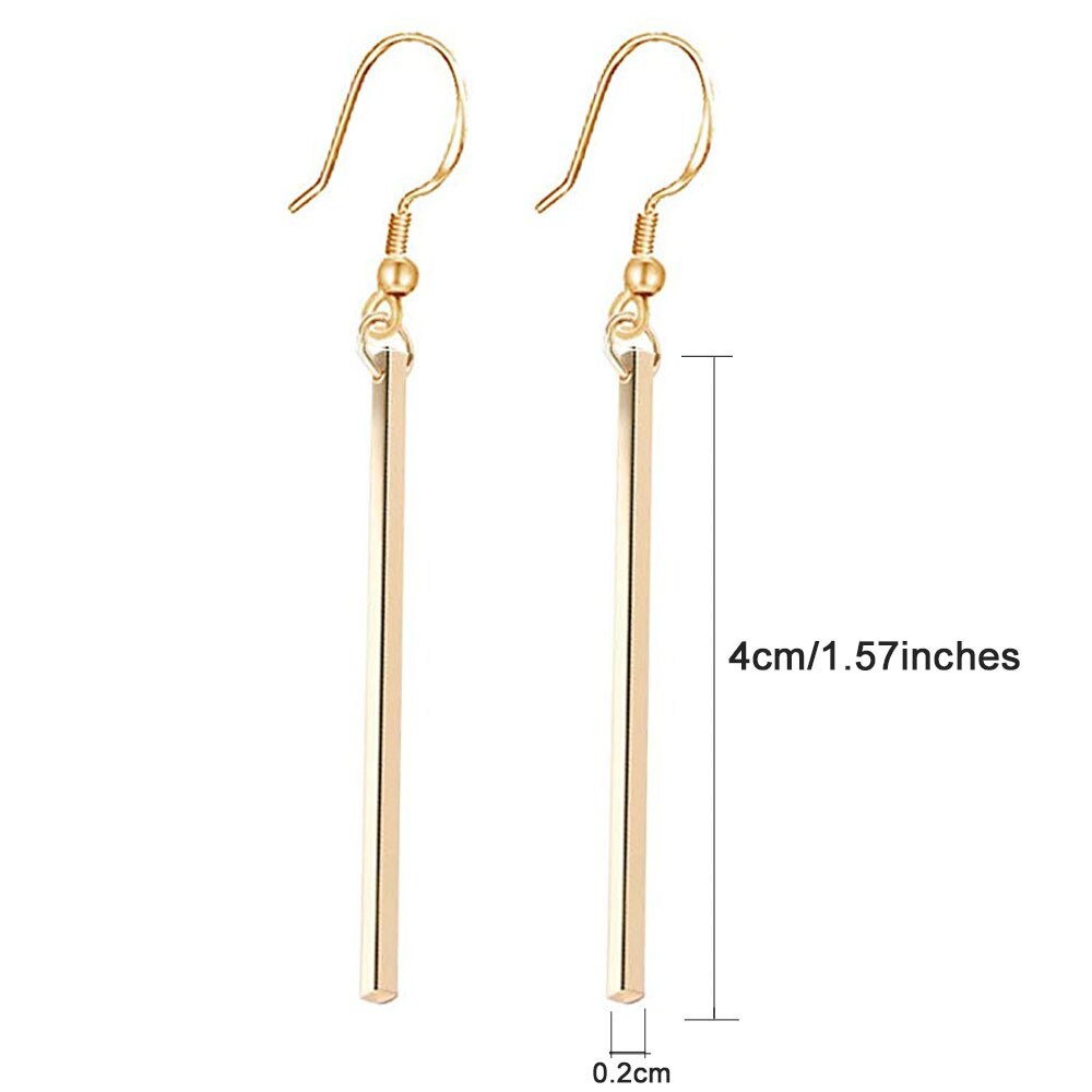 Linear Bar Drop Earrings