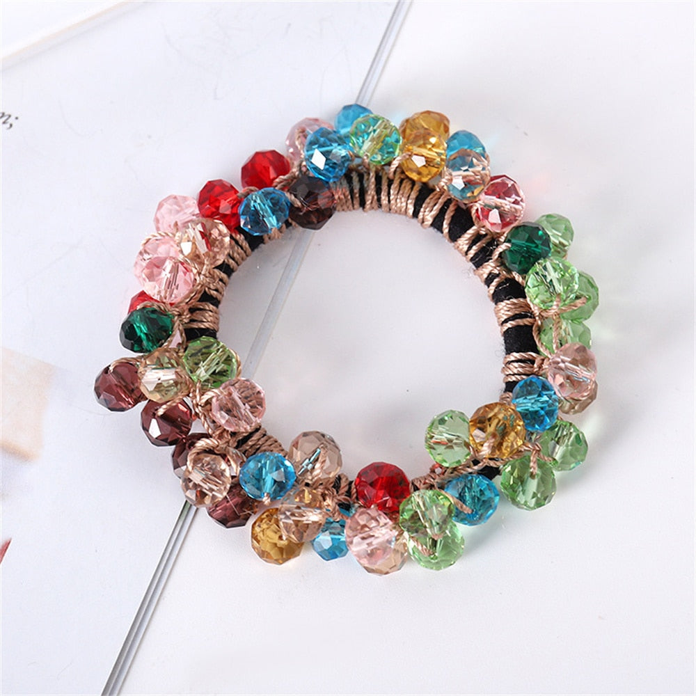 Glam Crystal-Beaded Hair Ties