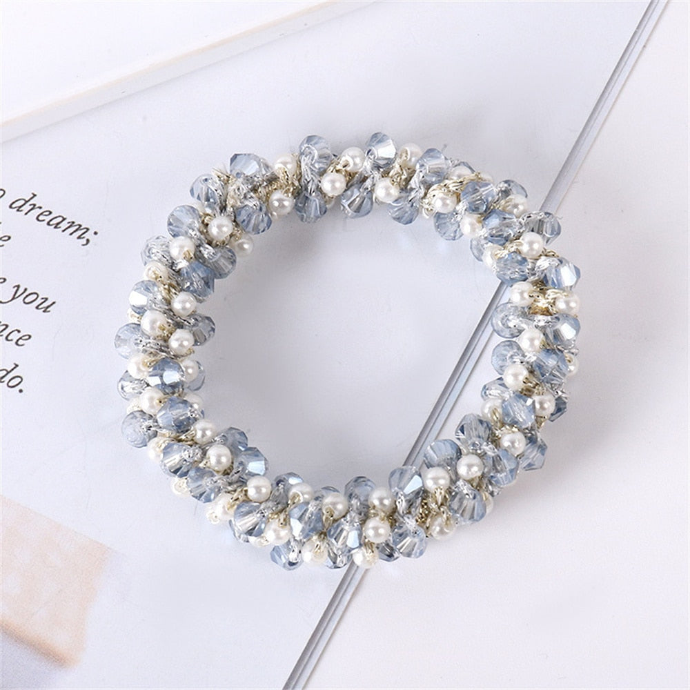 Glam Crystal-Beaded Hair Ties