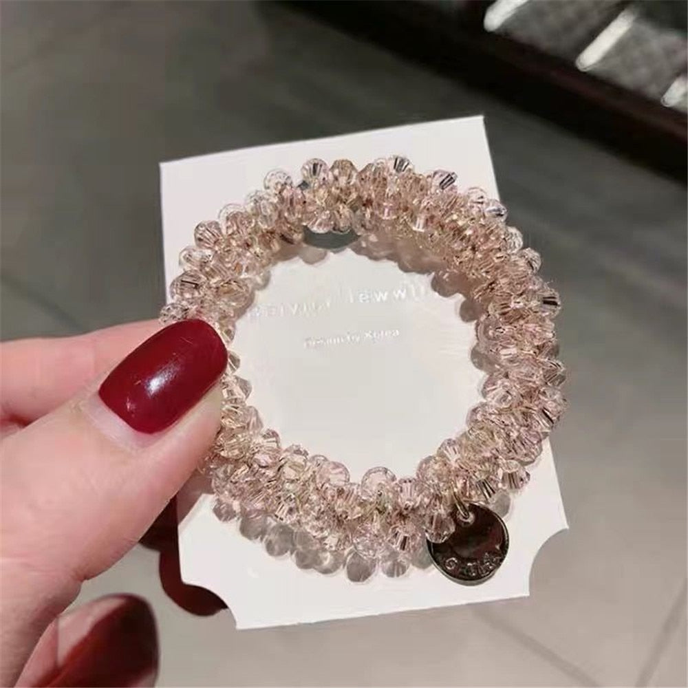 Glam Crystal-Beaded Hair Ties