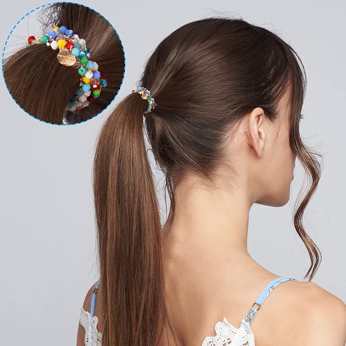 Glam Crystal-Beaded Hair Ties