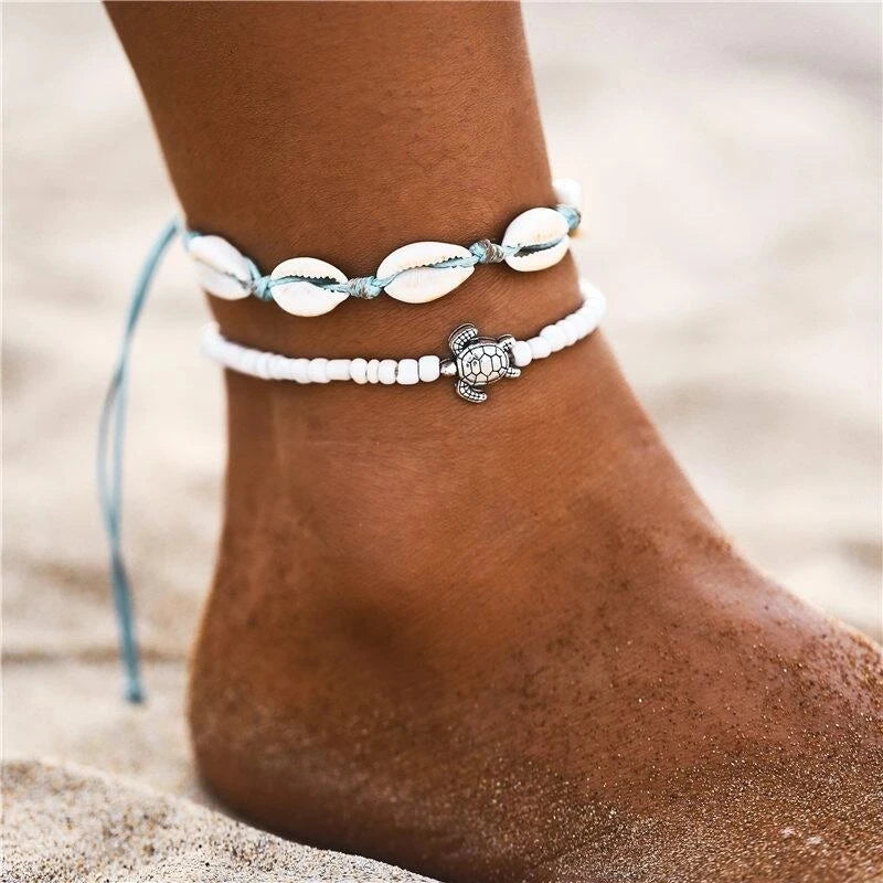 Ocean Beach Anklet Set