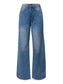 Raw Hem Wide Leg Jeans with Pockets