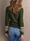 Striped Round Neck Long Sleeve Knit Top