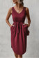 V-Neck Curved Hem Sleeveless Dress