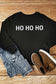HO HO HO Graphic  Round Neck Christmas Sweatshirt