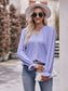 Eyelet V-Neck Flounce Sleeve Blouse