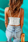 V-Neck Lace Cropped Cami