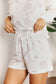 Double Take Floral Long Sleeve Top and Shorts Loungewear Set