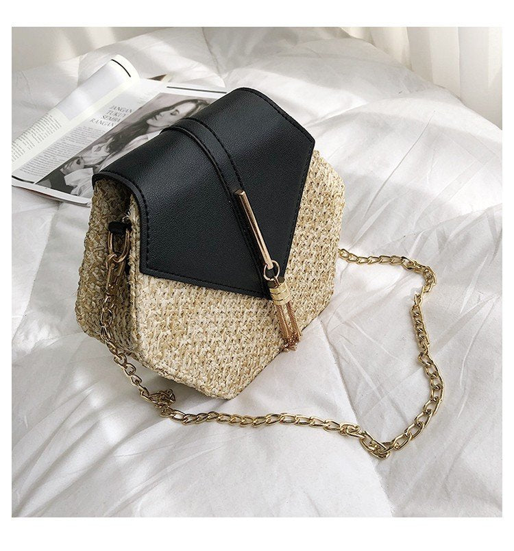 Small Straw Crossbody Handbag