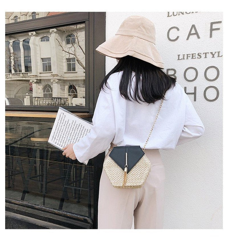 Small Straw Crossbody Handbag