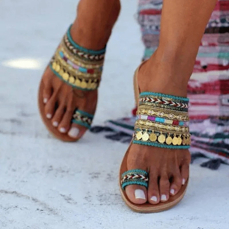 Boho Style Toe Ring Sandals