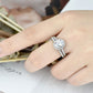 Oval Cut Engagement Ring Wedding Set Solid 925 Sterling Silver Dazzling CZ