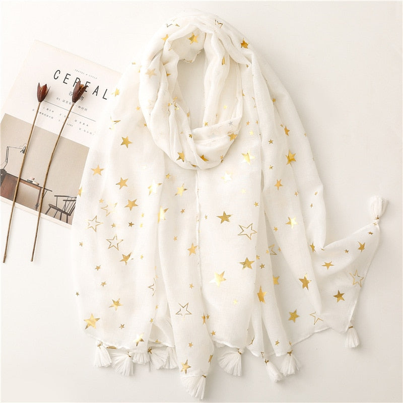 Soft Linen Fresh Floral Tassel Scarfs