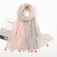 Soft Linen Fresh Floral Tassel Scarfs