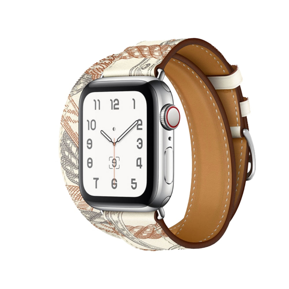 High Quality Leather Double Tour Strap For Smart Watch