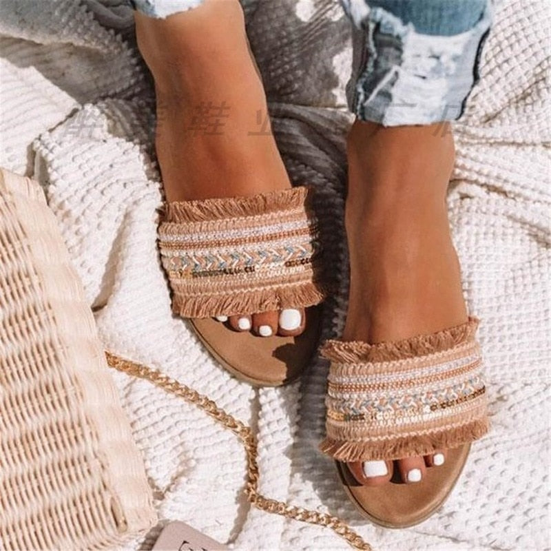 Fringed Beach Sandals