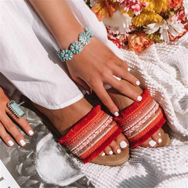 Fringed Beach Sandals