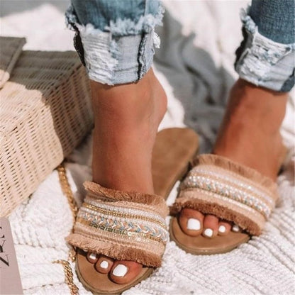 Fringed Beach Sandals