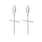 CZ Cross Hoop Earrings