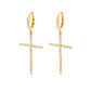 CZ Cross Hoop Earrings