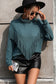 Turtle Neck Tassel Front Long Sleeve Pullover Sweater