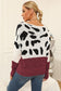 Full Size Two-Tone Boat Neck Sweater