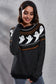 Ghost Pattern Round Neck Long Sleeve Sweater