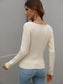 V-Neck Ribbed Knit Top