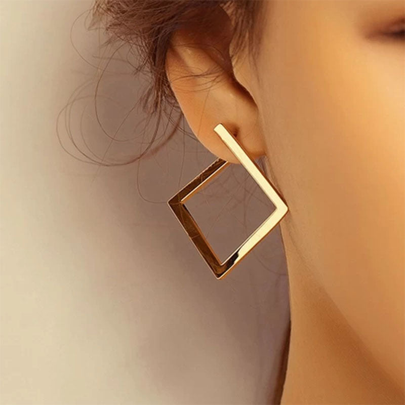 Retro Minimalist Square Earrings