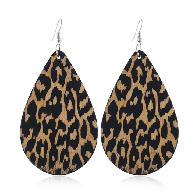 Leopard Print Drop Earrings