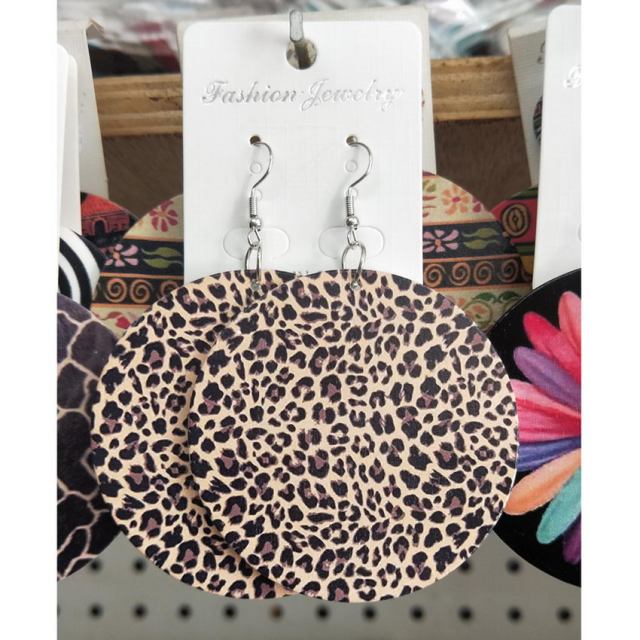 Leopard Print Drop Earrings